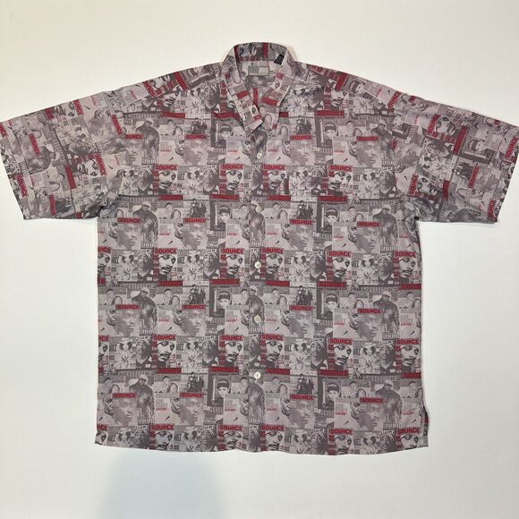 Enyce The Source Magazine Shirt Adult 3XL Y2K AOP Button Up Tupac Biggie Snoop - Picture 1 of 14